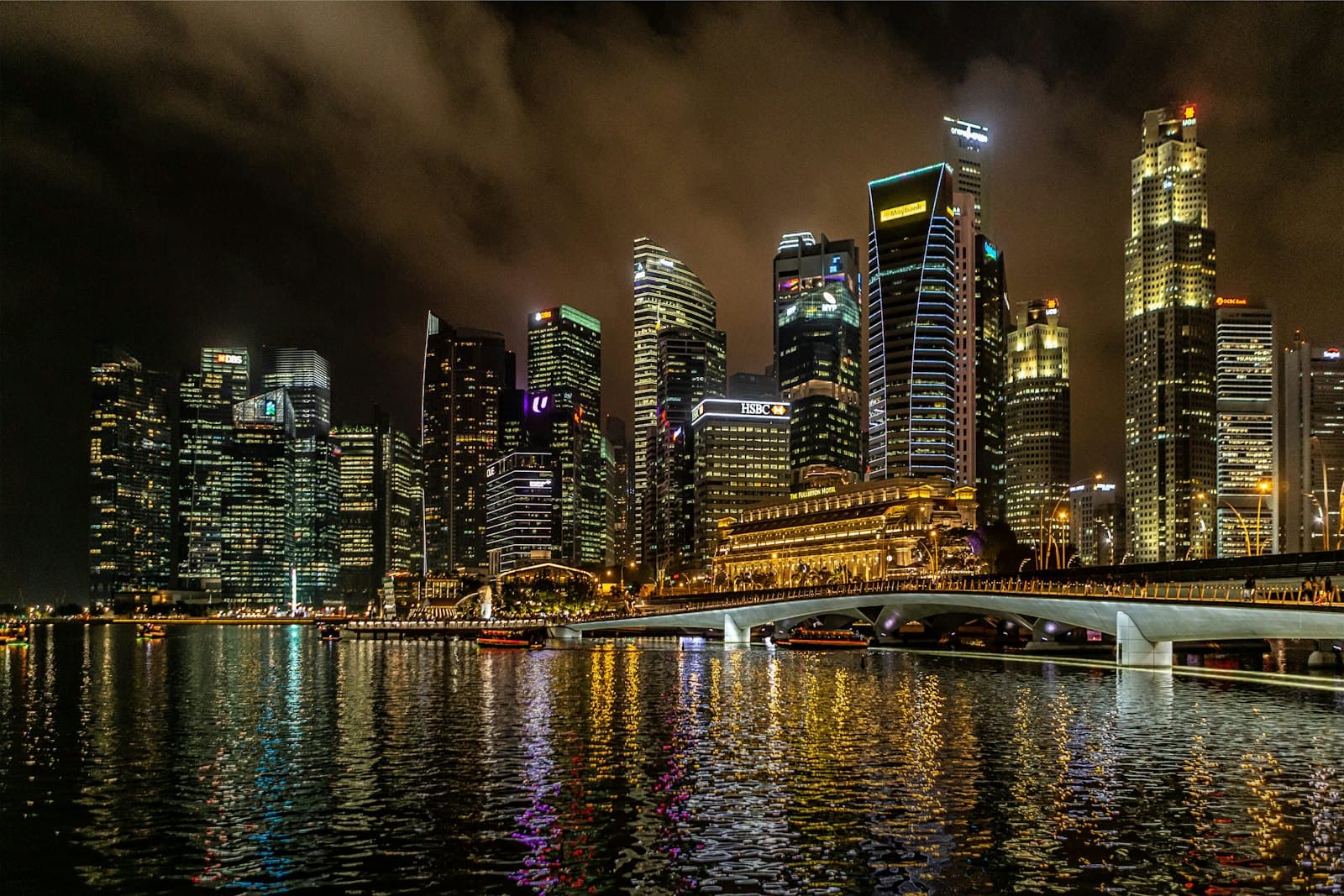 The Singapore skyline seen across the Marina Bay waterfront