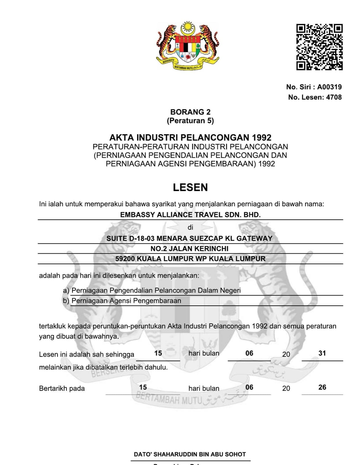 Malaysia License 3