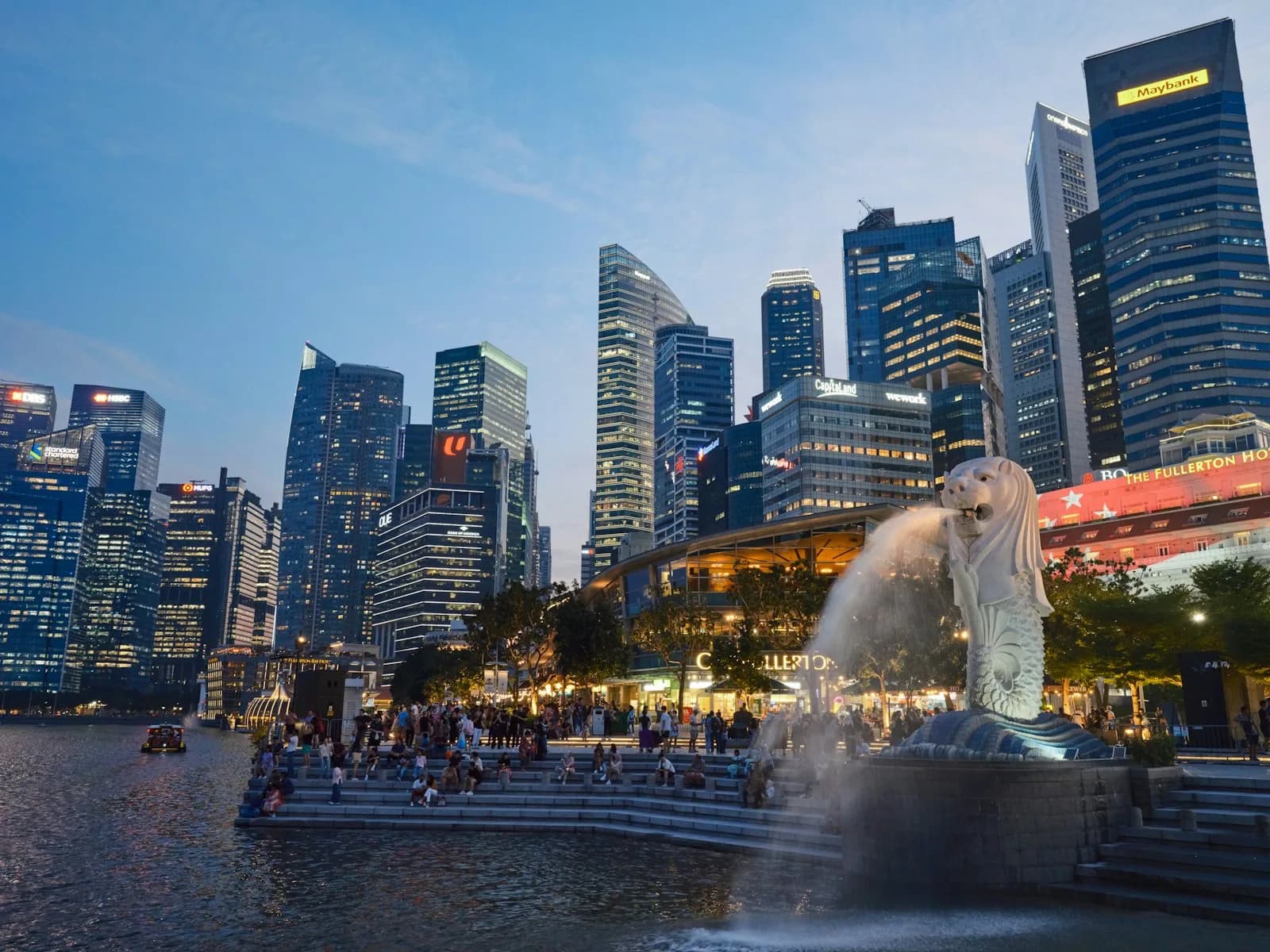 The Marina Bay financial district skyline in Singapore